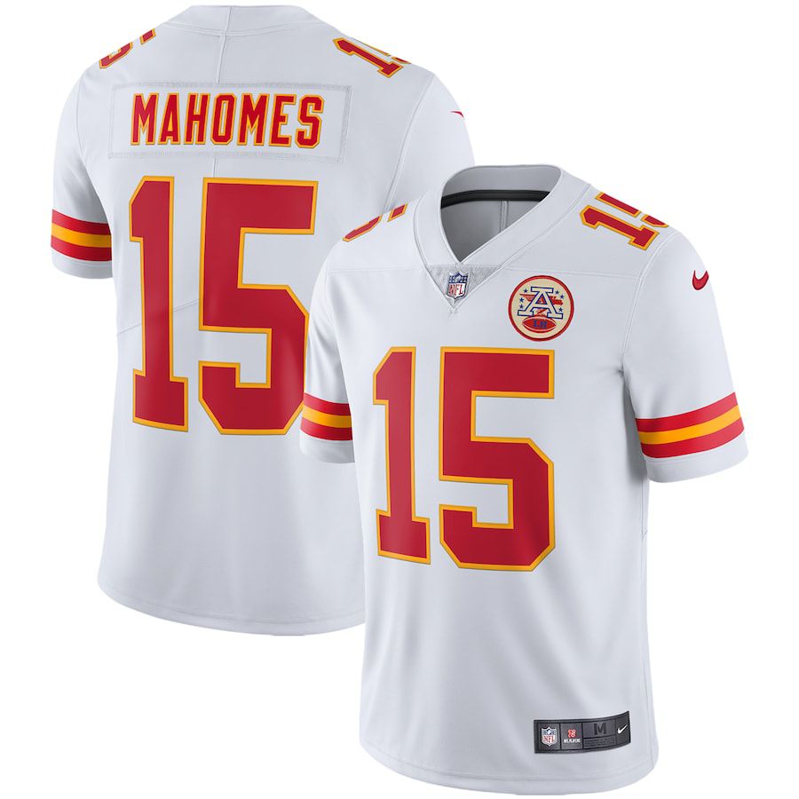 Men Kansas City Chiefs 15 Patrick Mahomes Nike White Vapor Limited NFL Jersey